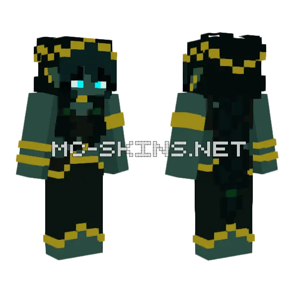Dark Samurai Warrior Minecraft skin, front and back