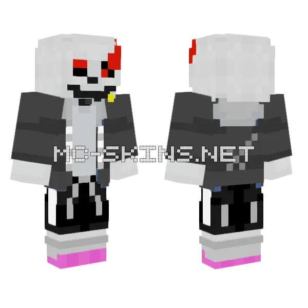 Dark Sans Minecraft skin, front and back