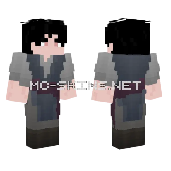 Dark School Uniform Boy Minecraft skin, front and back