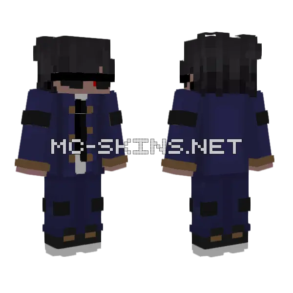 Dark School Uniform Boy Minecraft skin, front and back