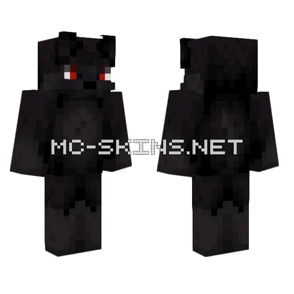 Dark Shadow Monster Minecraft skin, front and back