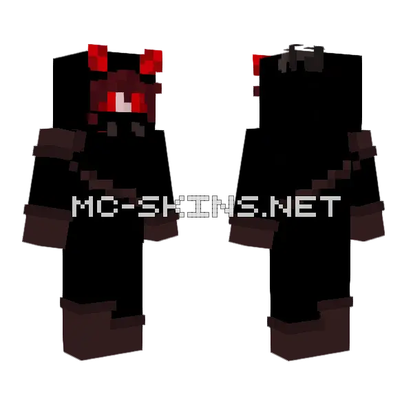 Dark Shadow Monster Minecraft skin, front and back