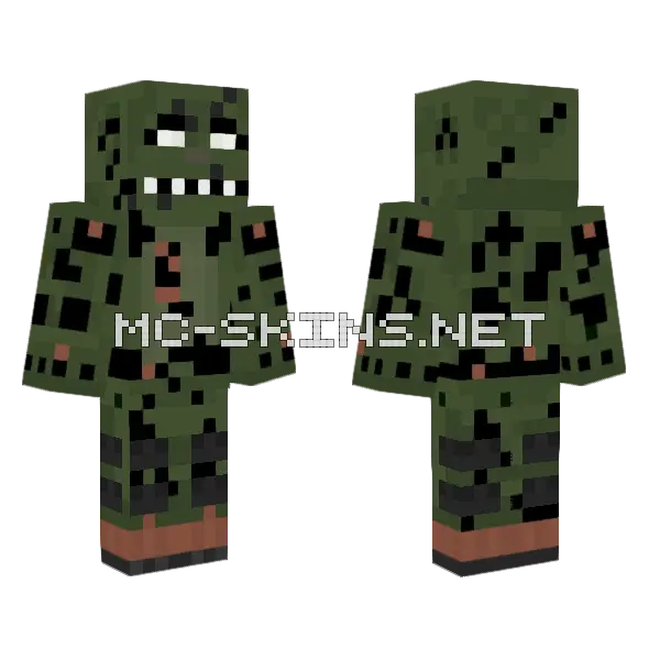 Dark Springtrap Minecraft skin, front and back