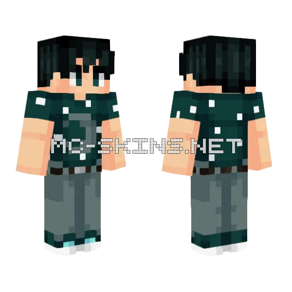 Dark Starry Outfit Minecraft skin, front and back