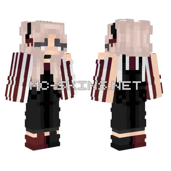 Dark Stripes Girl Minecraft skin, front and back