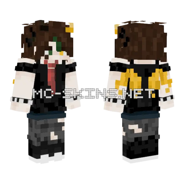 Dark Suit With Gold Minecraft skin, front and back