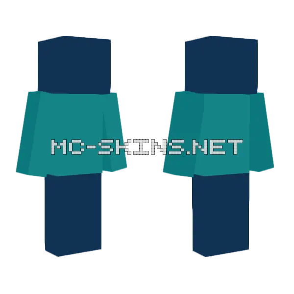 Dark Teal Outfit Minecraft skin, front and back