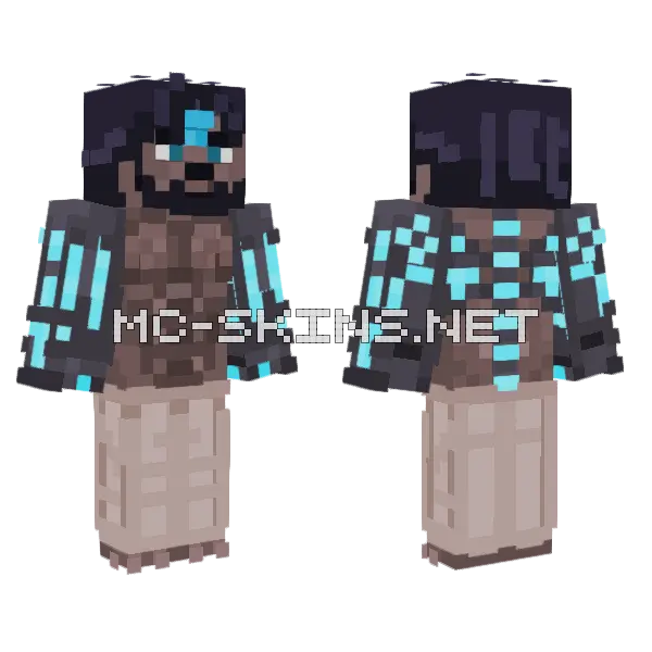 Dark Tech Warrior Minecraft skin, front and back