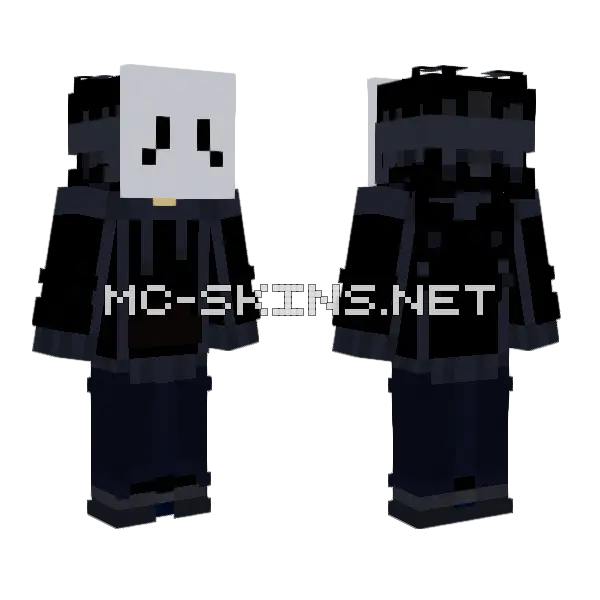 Dark Uniformed Figure, front and back