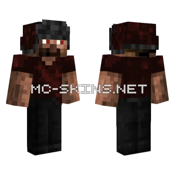 Dark Ushanka Man, front and back