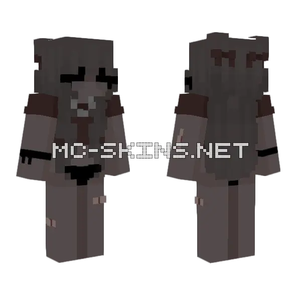 Dark Wolf Skin Minecraft skin, front and back