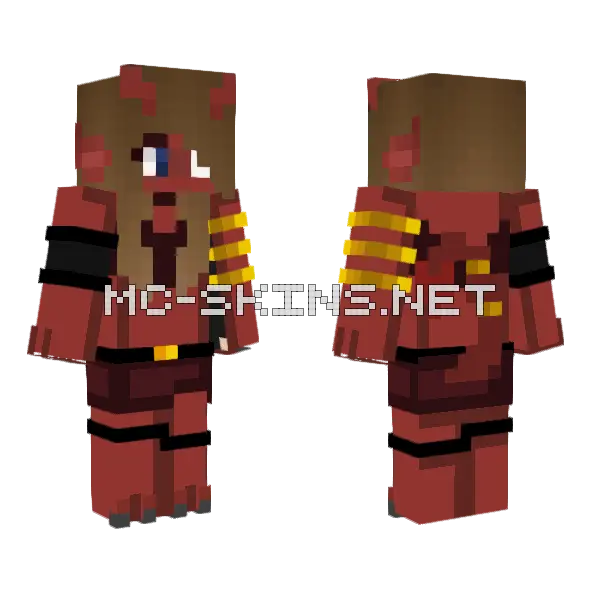 Darkfire Boy Minecraft skin, front and back