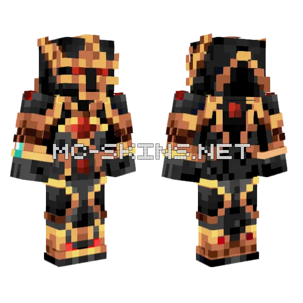 Darkknight Gold Minecraft skin, front and back