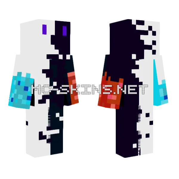 Darkness and Light Minecraft skin, front and back