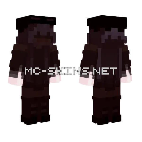 Darkness Ender Remake Minecraft skin, front and back