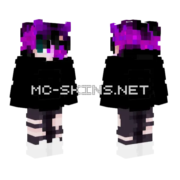 Darkness With Effects Minecraft skin, front and back