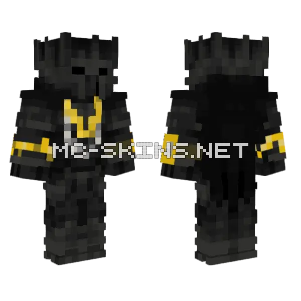 Darknight Drippy Minecraft skin, front and back