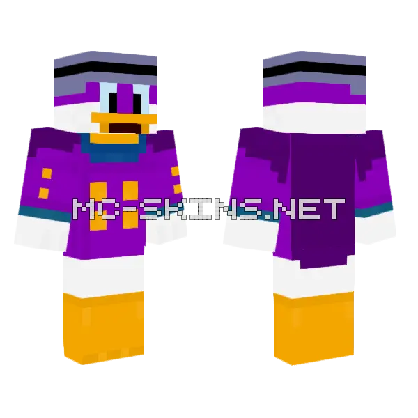 Darkwing Duck Minecraft skin, front and back