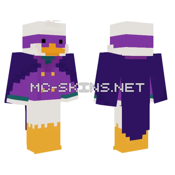 Darkwing Duck Minecraft skin, front and back