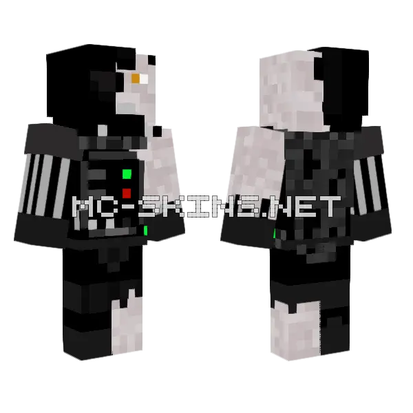 Darth Vader Battle Damaged Minecraft skin, front and back