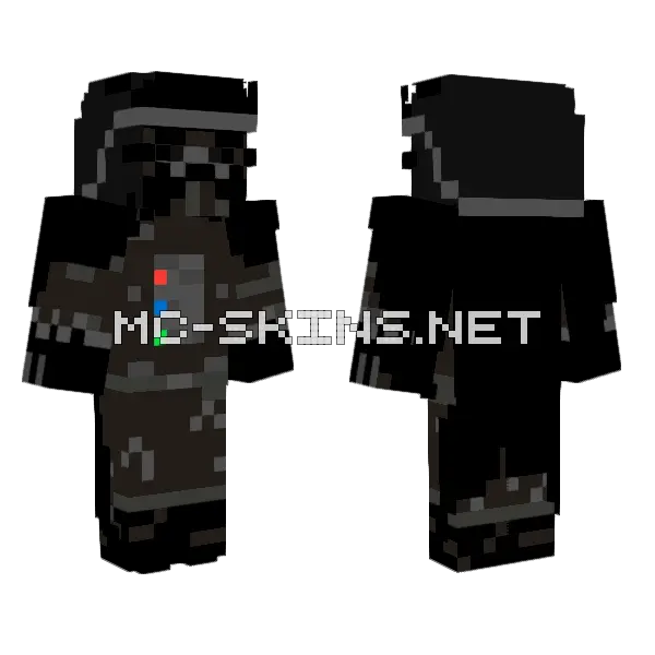 Darth Vader Minecraft skin, front and back