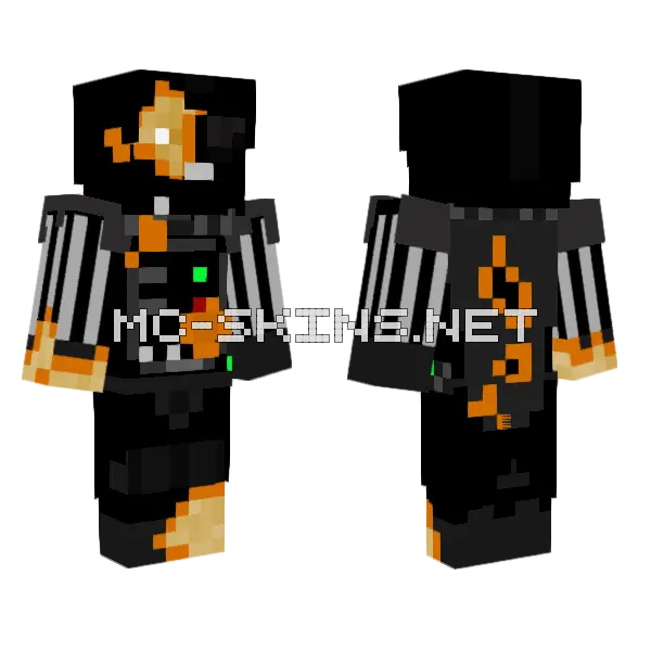 Darth Vader Damaged Suit Minecraft skin, front and back