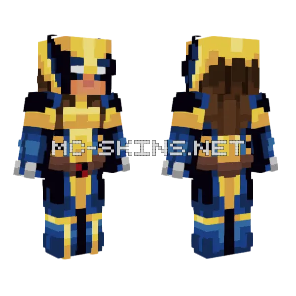 Daughter Of The Wolverine Minecraft skin, front and back