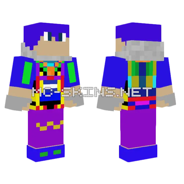 Dave The Blue Robot Minecraft skin, front and back