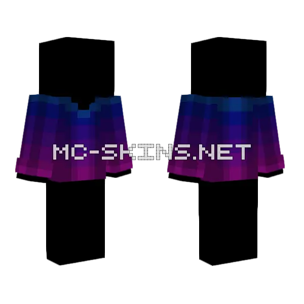 Dawn Fade Sweater Cyan Blue Purple Pink Minecraft skin, front and back