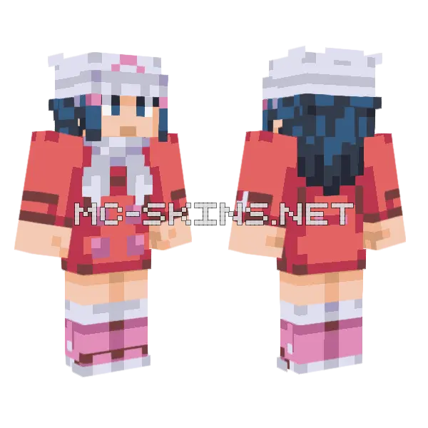 Dawn Platinum Minecraft skin, front and back