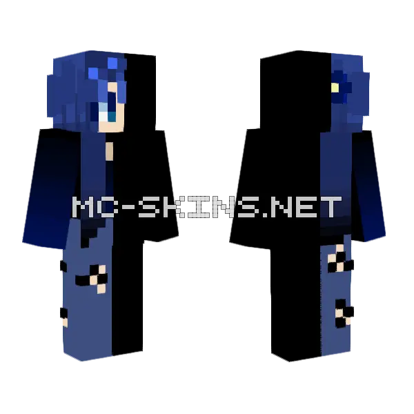Day And Night Incomplete Collab Minecraft skin, front and back