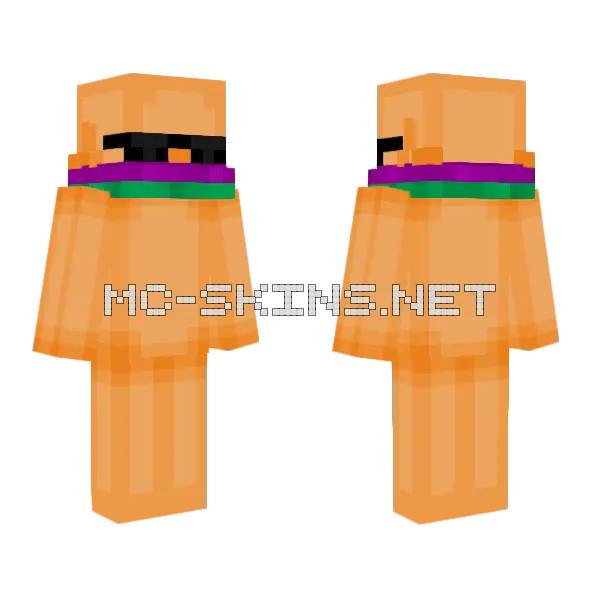 Ddfhg Orange Outfit Minecraft skin, front and back