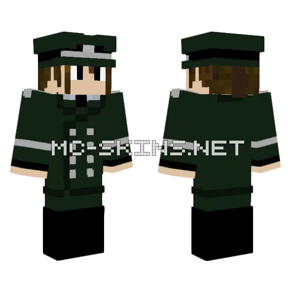 DDR Green Uniform Minecraft skin, front and back