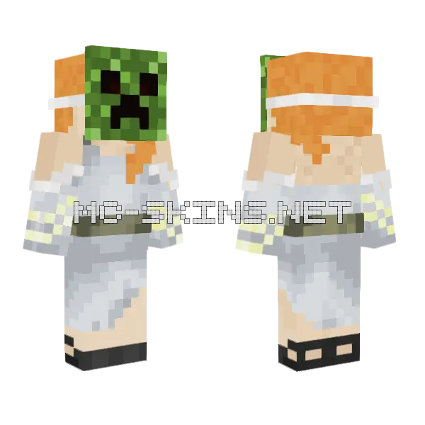 Deadly Alex in White Minecraft skin, front and back