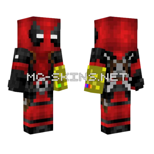 Deadpool Gauntlet Minecraft skin, front and back