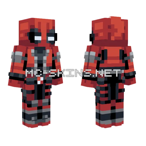 Deadpool Marvel Rivals Minecraft skin, front and back