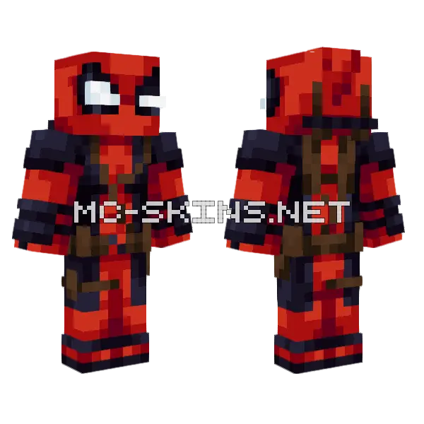 Deadpool Remake Minecraft skin, front and back
