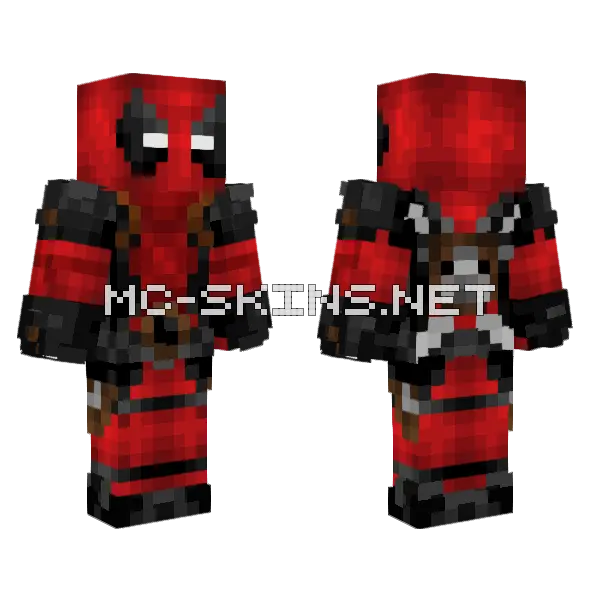 Deadpool Suit Minecraft skin, front and back