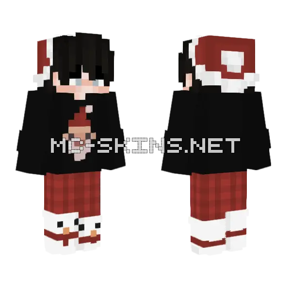 Deaf Santa Outfit Minecraft skin, front and back