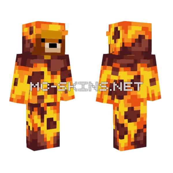 Deathrun Lava Bear Onesie Minecraft skin, front and back
