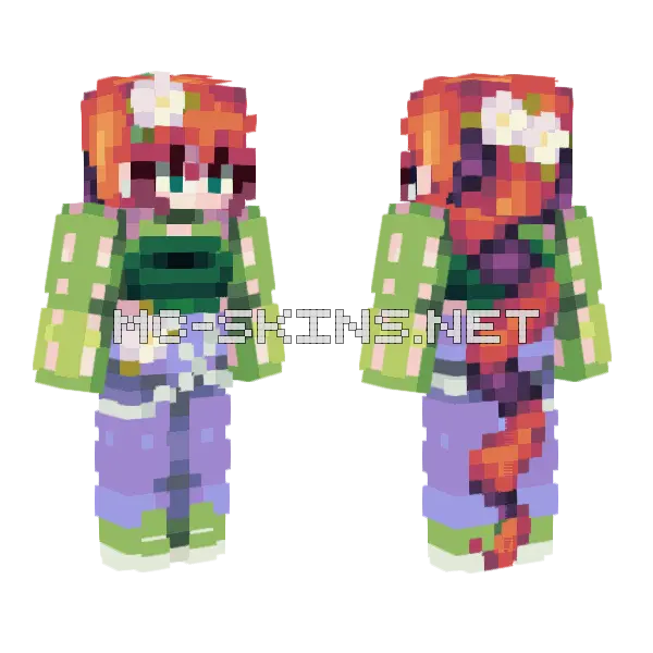 Death's Green Garden Minecraft skin, front and back