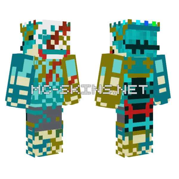 Decade Clown Minecraft skin, front and back