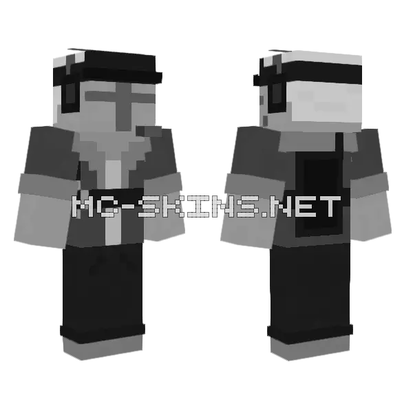 Deimos Grey Suit Minecraft skin, front and back