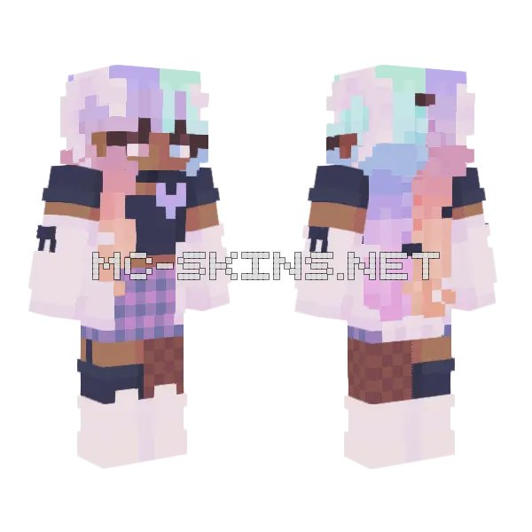 Dejavurce Pastel Girl Minecraft skin, front and back