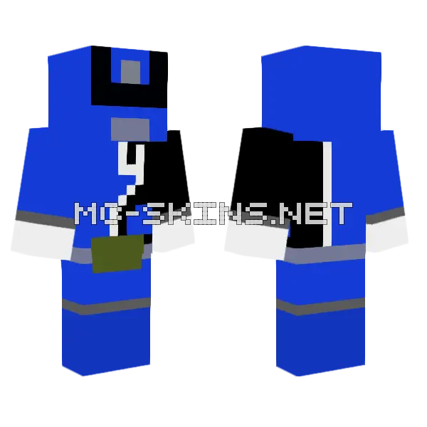 Deka Blue Outer Layer Minecraft skin, front and back