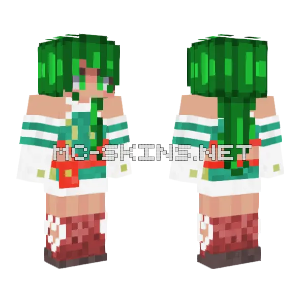Deku Sabrina Carpenter Cosplay Minecraft skin, front and back