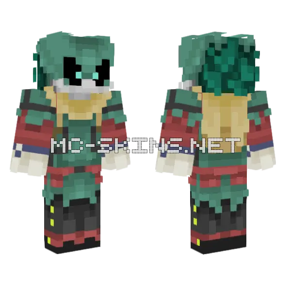 Deku Villain Minecraft skin, front and back