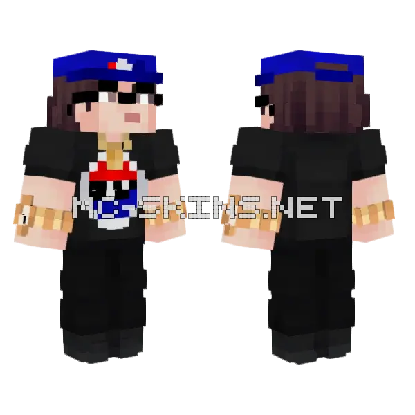 Delmo The Pepsi Guy Minecraft skin, front and back
