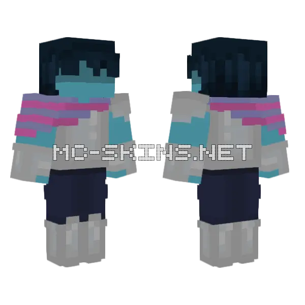 Deltarune Kris Minecraft skin, front and back