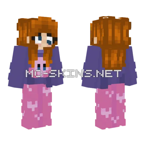 Delulu Minecraft skin, front and back